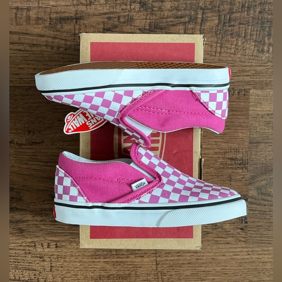 Vans Classic Slip On Checkerboard ‘Raspberry’ (size 8.5C) - Picture 1 of 7